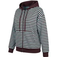 OriginalYou Kapuzensweatjacke Damen Sweatjacke gestreift Freizeitjacke Oversize mit elastischem Bund, leicht und angenehm