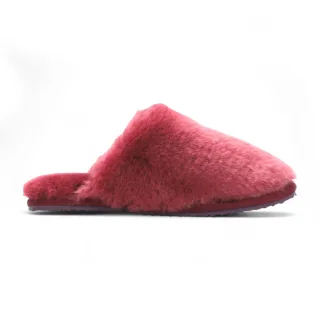 Damen-Hausschuhe aus Schaffell, Burgunderrot, warm, Winterfell, Pantolette – Aurora