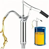 BlingBin Ölabsaugpumpe Hebelpumpe, Handpumpe, Fasspumpe, Ölpumpe, Absaugpumpe (1 Stück, 1-tlg., 20L/min für 5-55 Gallonen Fässer), mit Teleskopsaugrohr für Kraftstoffe, Diesel, Schmierstoffe, Öle