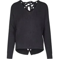 URBAN CLASSICS Rundhalspullover Urban Classics Damen Ladies Back Lace Up Sweater (1-tlg)