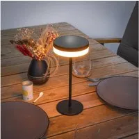 esotec LED Außen-Tischleuchte Solar Sensor Designleuchte Ella H28cm ALU dimmbar 3 Lichtfarben 102923, LED fest integriert