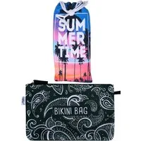 Capelli New York Strandtuch, Frotteevelours (1-St), schnell trocknend, inklusive Bikini-Bag