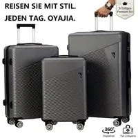 WILGOON Kofferset Hartschalen Rollkoffer 3-teiliges Set 20/24/28 Zoll, Robustes ABS, (Leichtes Reisekoffer Set mit 4 Rollen, Zahlenschloss & Teleskopgriff, 3 tlg., Trolleyset mit Stabilem Teleskopgriff, Stoßfest & Stapelbar), Koffer platzsparend inei