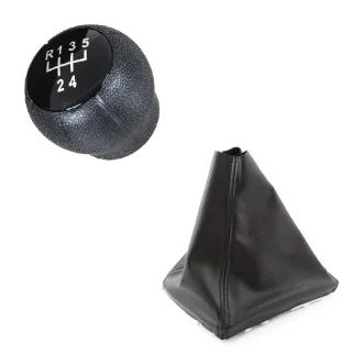 Schaltknauf Knauf 5-Gang Schaltmanschette Manschette + Rahmen SCHWARZ GLANZ für Opel Astra H 04-14