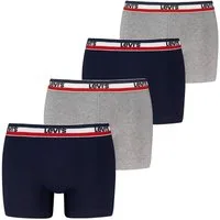 Levi's® Boxershorts LEVIS MEN REPEAT SPW LOGO BOXER BRIEF (4er Pack) mit gestreiftem Logobund, ohne Eingriff