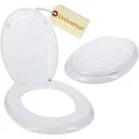 GarPet WC-Sitz Toilettendeckel Universalgröße Klodeckel Weiß Klobrille O Form Wc Sitz
