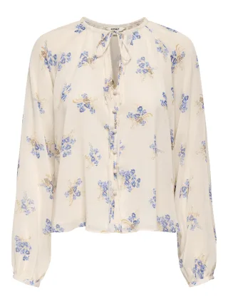 ONLY - ONLFUSINA L/S BUTTON DETAIL TOP WVN Cloud Dancer - Gr. - XS