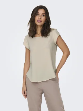 ONLY - ONLVIC S/S SOLID TOP NOOS WVN Moonbeam - Gr. - 34