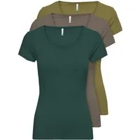 ONLY T-Shirt ONLLIVE LOVE NEW (3-tlg., 3er Pack) Figur betont, elastische Baumwollqualität
