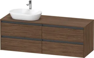Duravit Ketho.2 Konsolenwaschtischunterbau wandhängend Nussbaum dunkel Matt 1600x550x568 mm - K24899 K24899L21210000