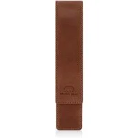 Brown Bear Schreibgeräteetui Golf 01 - aus Echtleder mit Magnetverschluss 1 Stift, für Kugelschreiber und Füller Farbe Braun Vintage