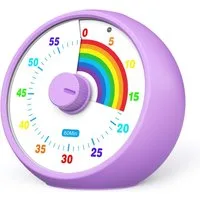 FELIXLEO Küchentimer Visueller Timer für Kinder, 60-Minuten Countdown für (Lila)
