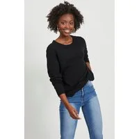 Vila Rundhalspullover VIRIL-O-PULLI Feinstrick mit feinen Strickdetails