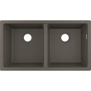 hansgrohe Unterbauspüle 43434290 820 x 450 mm, 2 Hauptbecken, steingrau