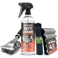 bio-chem BBQ Cleaner Grillreiniger (Sparpaket, [- Fettlöser 0.75 l Handsprayflasche + Zubehör Materialschonend & lebensmittelecht)