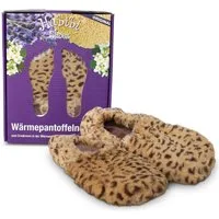 Habibi Plush Habibi Wärmeschuhe Slippers Leo Größe M (37-40) Mikrowelle/Ofen Hüttenschuhe (1 Paar Wärme-Hausschuhe, 1 Paar Wärmeschuhe)