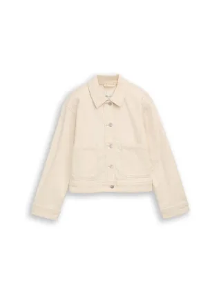 TOM TAILOR Denim - Jeansjacke mit aufgesetzten Taschen weiß - Gr. - XS