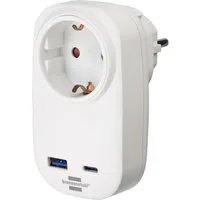 Brennenstuhl Steckdosenadapter + USB-Charger PD 1xUSB A,1xPD 20W Adapter Typ F (Schuko) zu Typ F (Schuko)