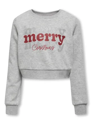 KIDS ONLY - KOGNORA LIFE L/S SHORT O-NECK XMAS SWT light grey melange - Gr. - 134/140