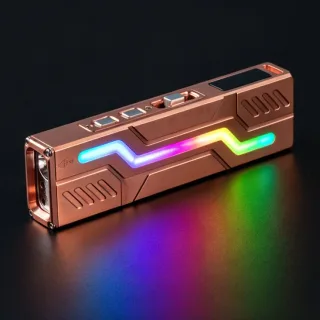Lumintop Moonbox 3.0 Multi-Functional EDC Flashlight 1200LM White LED with Red Green Beam, 365nm UV RGB Side Light and M