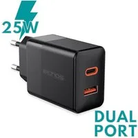 echos Eco-4043 Schnelllade-Gerät (Set, 25 Watt Schnellladegerät,Dualport,USB-C + USB-A,QC3.0,PD,PPS)