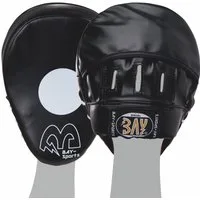 BAY-Sports Pratze Handpratzen CURVED MEDIUM Schlagpolster Schlagkissen gebogen Pratzen, WEICH Trainerpratzen Boxen, Kickboxen, MMA, Krav Maga, Kampfsport