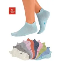 KangaROOS Sneakersocken Damen Sneaker Socken, Sportsocken, Sommer Basic (Packung, 10-Paar, Großpackung) mit verlängertem Bündchen hinten