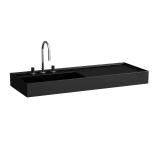 LAUFEN Waschtisch Kartell · LAUFEN 460x1200x150, ohne Hahnloch, ohne Überlauf, Ablage rechts, schwa H8133327161121