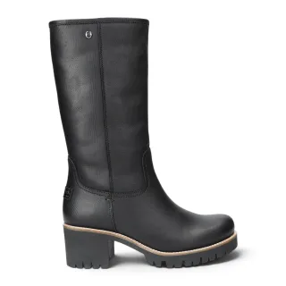 Panama Jack Wasserdichte hohe Winterstiefel mit Absatz aus schwarzem Leder für Damen - Patricia B17