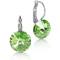 LUISIA® Paar Ohrhänger Silberne Ohrringe "Rivoli" mit 12 mm Kristallen von Swarovski® (2-tlg., inkl. Schmuckbox), Große Farbauswahl
