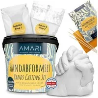 Amari Handabdruck-Set Geschenkidee für Paare - 3D Gipsabdruck, Komplettset, als romantisches Geschenk für Valentinstag, Jahrestag & Hochzeit