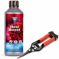 ECI Tools Pflanzendünger HESI Boost Blütedünger Grow Blühbescheuniger + Ernteschere inklusive, 1 l HESI Boost Blühbescheuniger + Ernteschere, 2-St.