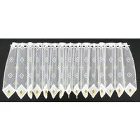 Gardinen Kranzusch Scheibengardine Quadrate (1 St), Stangendurchzug, transparent, Stablöcher,transparent,verschiedene Höhen, Breiten