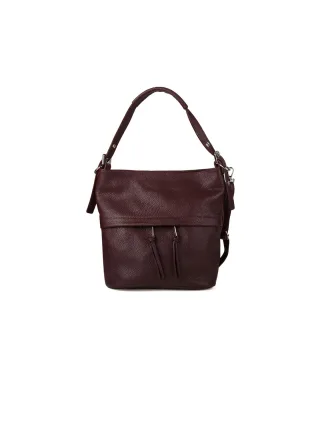 Giulia Monti Schultertasche Burgunderrot