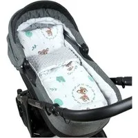 Kinderdecke BABYLUX Babydecke MINKY 2Set Kuscheldecke Decke 75 x 60cm Kinderwagen, BabyLux, MP120B. Wald Reh + Grau