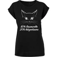 Youth Designz Print-Shirt Katzenhaare Damen T-Shirt mit lustigem Spruch als Geschenk für Frauen Fun Shirt mit modischem Statement Print