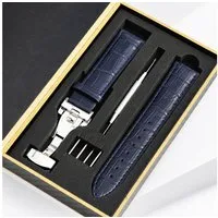 BOOD Uhrenarmband Leder‑Uhrenarmband mit Schmetterlingsschnalle,20/22mm Breiten,5 Farben