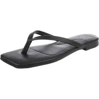 Ital-Design Minimalistische Damen Flip-Flops mit flacher Sohle Zehentrenner (91512447) Blockabsatz Zehentrenner in Schwarz