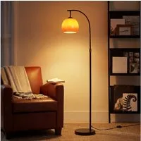 Nettlife Stehlampe bogen wohnzimmer Glas Kugel E27 160CM Höhe drehbarer Fußschalter, ohne Leuchtmittel, für Wohnzimmer Schlafzimmer Arbeitszimmer Eisen Glas 220-240V max. 40W