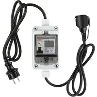 Clanmacy Drehstromzähler Digitaler Stromzähler 16A 400V CEE mit FI IP67