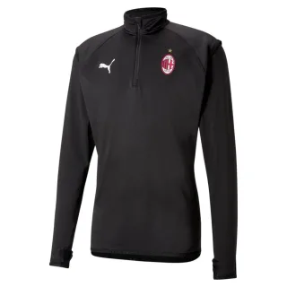 Puma AC Mailand 2020-21 Schwarzes Warmup-Fußball-Training MIDLAYER 758636 02