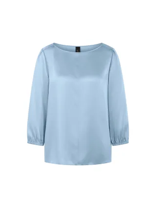 Marc Cain Additions - Feminine Bluse in reiner Seide skyway new - Gr. - 42