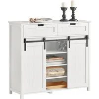 SoBuy Sideboard FSB74, Kommode Kücheninsel für Wohnzimmer Küche Esszimmer, Flur, Küchenschrank mit Schiebetüren Buffet Aufbewahrungsschrank