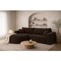 Kaiser Möbel Ecksofa mit Schlaffunktion für Wohnzimmer, Cordstoff Poso, ROUND ONE, abgerundete Form, Liegefunktion, Stauraum, modernes Design