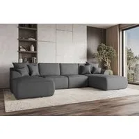 99rooms Wohnlandschaft Gusto, Sofa, U-Form, mit Schlaffunktion, mit abnehmbaren Kissen, Bezug - Strukturstoff NEVE