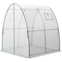 COSTWAY Foliengewächshaus Gewächshaus, BxTxH: 181 x 181 x 200,00 cm, mit 2 Türen & 2 Netzfenstern