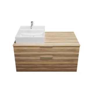Burgbad Keramik Waschtisch-Set Eqio Frassino Dekor Cappuccino/Alpinweiss, SGUQ120LF3437C0001 SGUQ120LF3437C0001