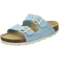 AFS-Schuhe 210041 Zweischnaller Pantolette für Damen mit Fußbett, bequeme Sandalen aus Leder