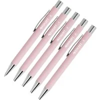 WESTCOTT Druckkugelschreiber Premium Kugelschreiber 5 Stück Rosa, XB 1,4mm blaue Tinte, (Vorteilspack, 5-tlg), aus Aluminium, dokumentenecht