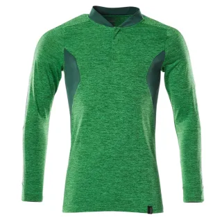 MASCOT Herren Polo-Shirt, Langarm ACCELERATE Grasgrün  meliert / Grün L - 18081-810-33303-L